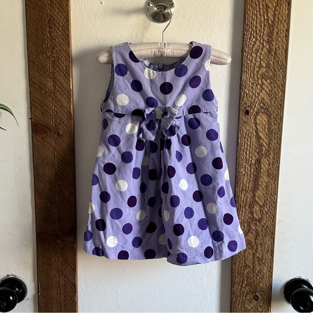 Place Retro Large Polka Dot Corduroy Dress Purple 24 Months Toddler Baby Girl